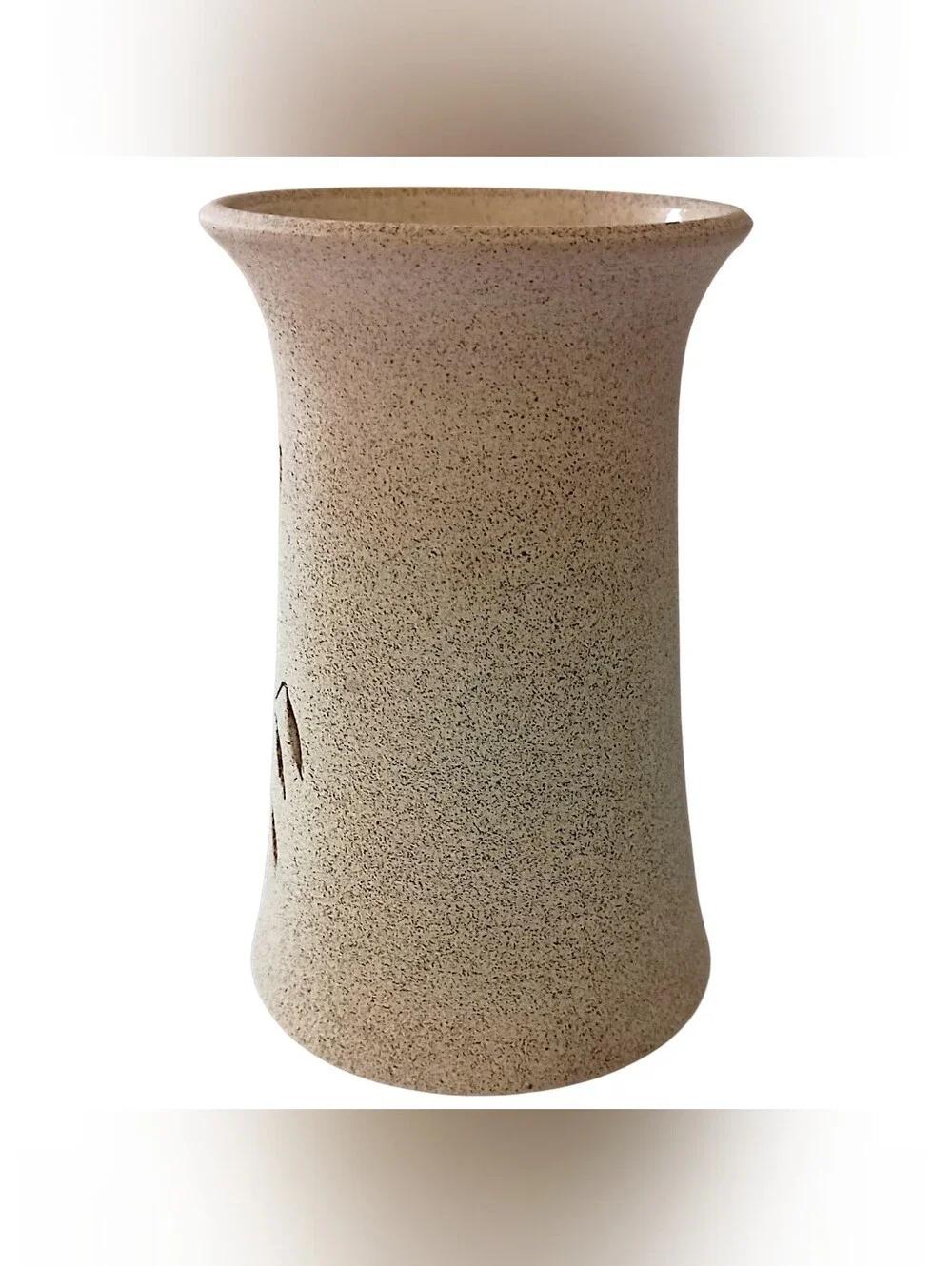 Vtg Mattison Studio Pottery Vase Wheat Grass Neutral Organic Wabi Sabi Farmhouse
